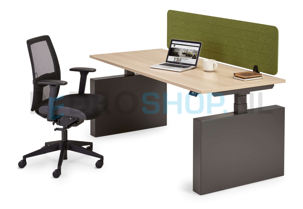 ECO-screen opzetwand 160*40 cm, inclusief klemmen, zilvergrijs