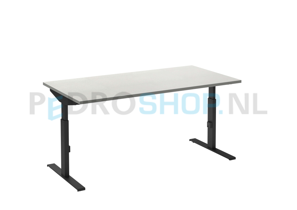 Bureau DSQ 140*80, zwarte T-poot met wit blad