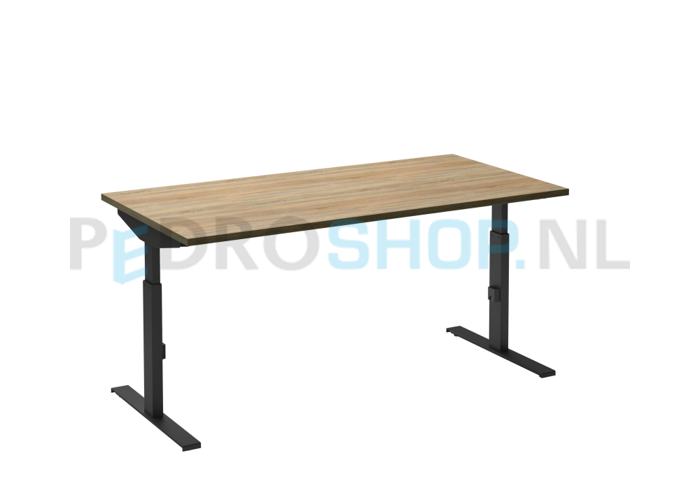 Bureau DSQ 140*80, zwarte T-poot met robson eiken blad