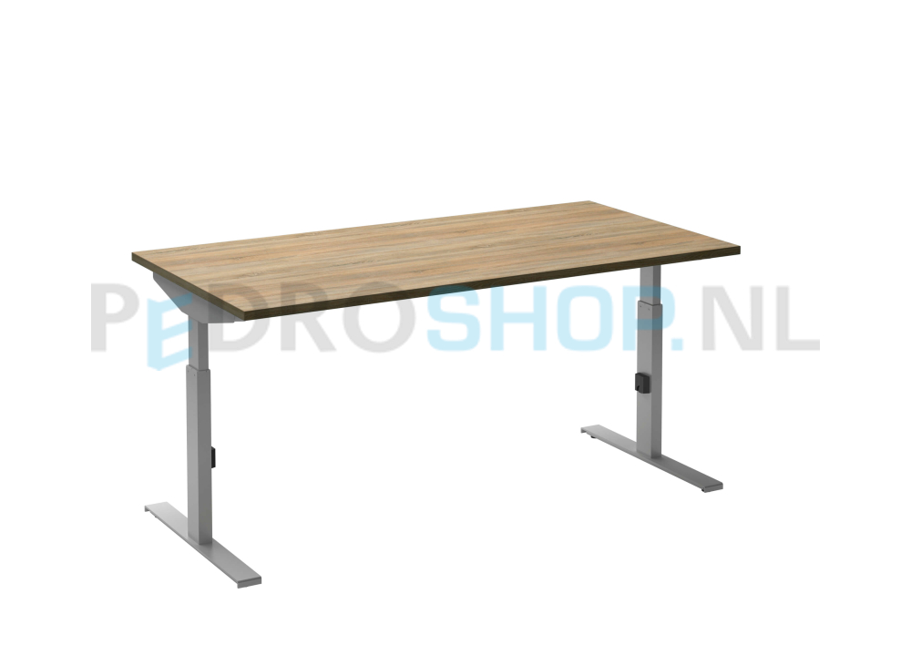 Bureau DSQ 140*80, aluminium T-poot met robson eiken blad
