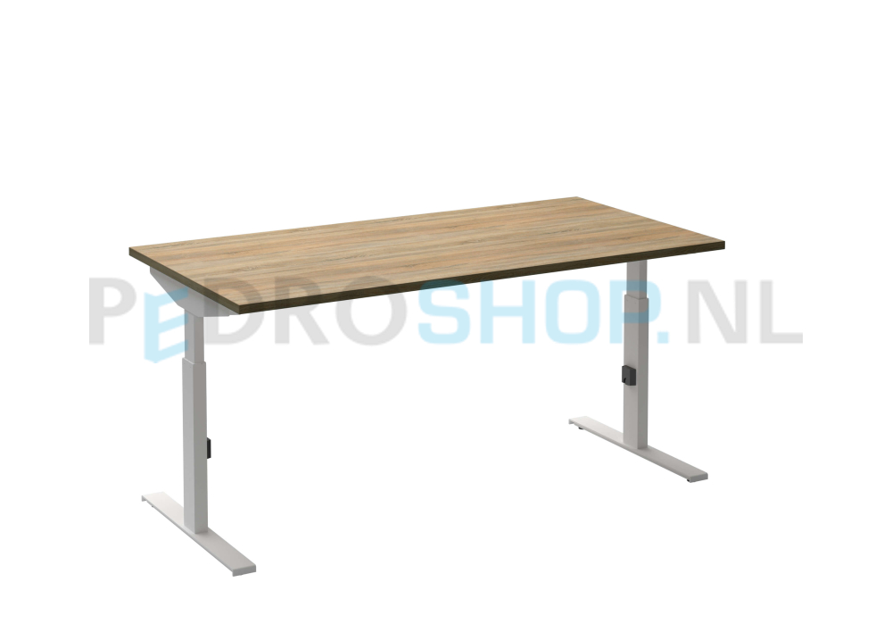 Bureau DSQ 120*80, witte T-poot met robson eiken blad