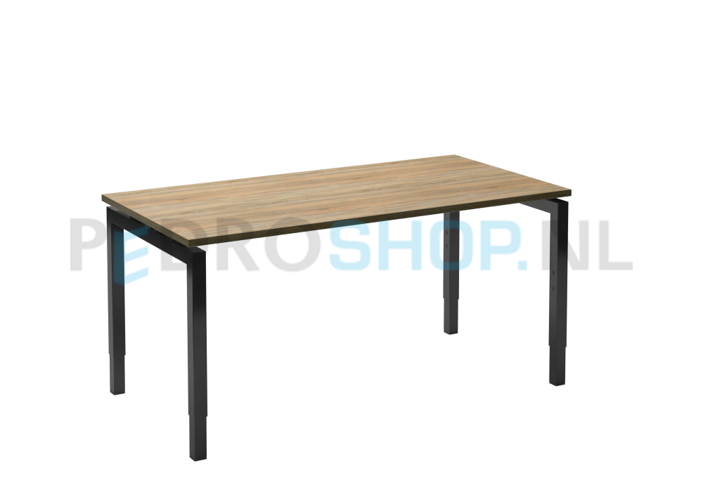 Bureau DSQ 140*80, zwarte N-poot met robson eiken blad