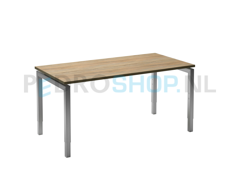 Bureau DSQ 120*80, aluminium N-poot met robson eiken blad