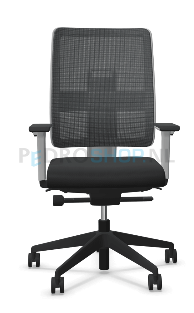 Bureaustoel VIASIT Toleo NPR, netbespanning grijs, kunststof rugkap off white