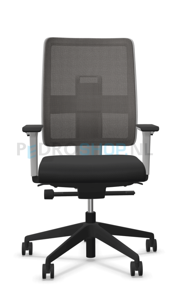 Bureaustoel VIASIT Toleo NPR, netbespanning middengrijs, kunststof rugkap off white