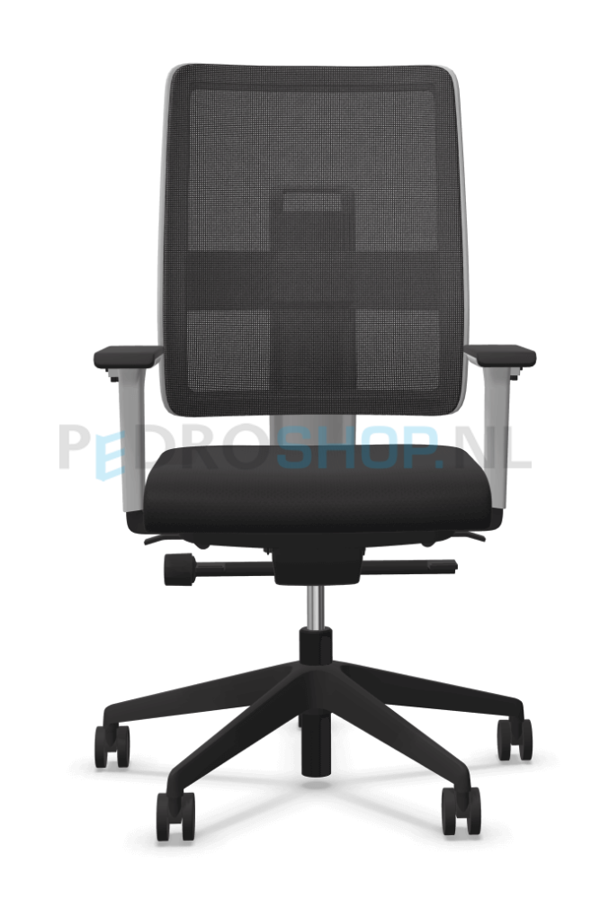 Bureaustoel VIASIT Toleo NPR, netbespanning donkergrijs, kunststof rugkap off white