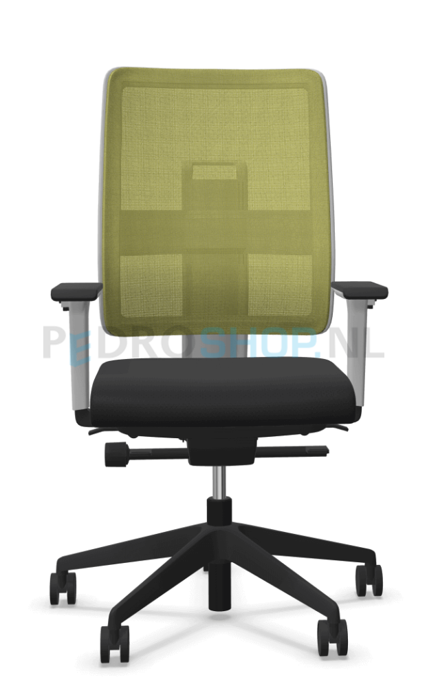 Bureaustoel VIASIT Toleo NPR, netbespanning groen, kunststof rugkap off white