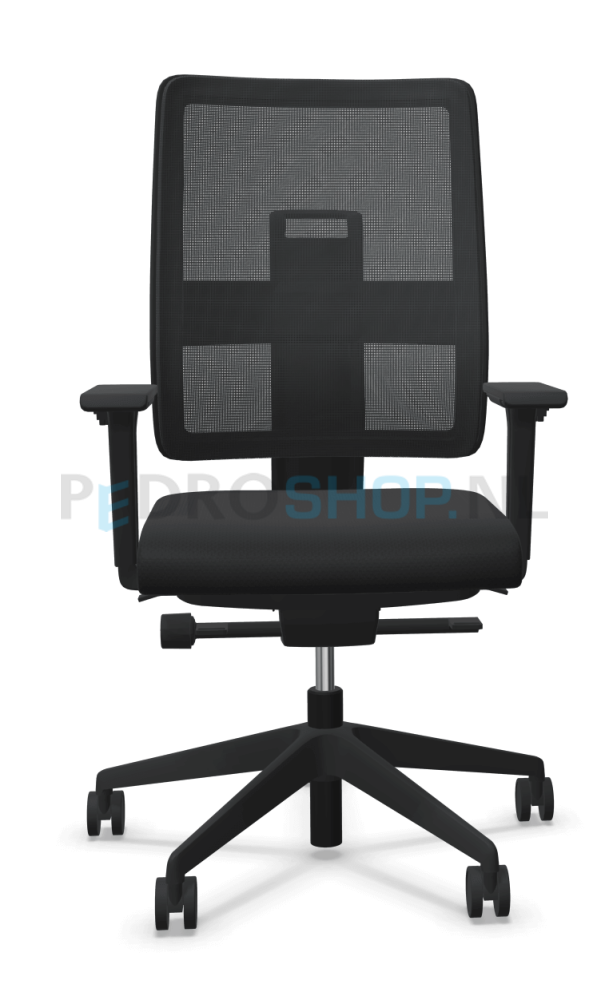 Bureaustoel VIASIT Toleo NPR, netbespanning grijs, kunststof rugkap zwart